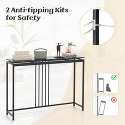 Svart konsolbord i konstgjord marmor med elegant design och mångsidig användning