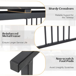 Svart konsolbord i konstgjord marmor med elegant design och mångsidig användning