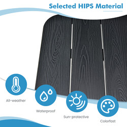 Hopfällbart räckbord för balkong och trädgård, justerbart och väderbeständigt, svart