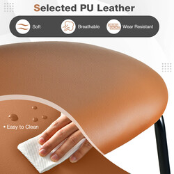 2-pack moderna barstolar i konstläder med rottingryggstöd och metallram för matsal