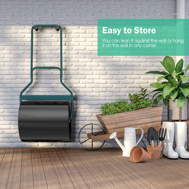 Trädgårdsvält 60 L med U-handtag och avtagbar tömningsplugg för perfekt gräsmatta