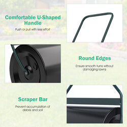 Trädgårdsvält 60 L med U-handtag och avtagbar tömningsplugg för perfekt gräsmatta