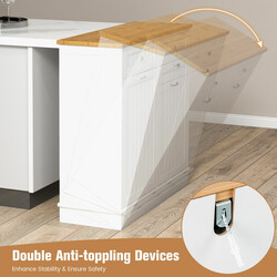 Avfallsskåp med tippbara luckor och extra förvaring för kök och tvättstuga, vit