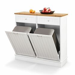 Avfallsskåp med tippbara luckor och extra förvaring för kök och tvättstuga, vit