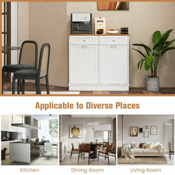 Avfallsskåp med tippbara luckor och extra förvaring för kök och tvättstuga, vit