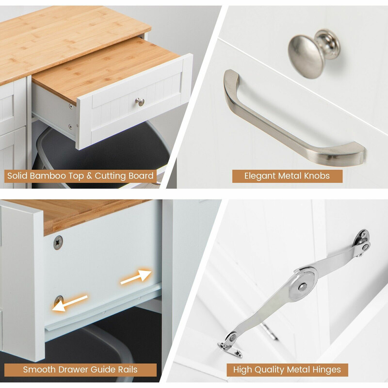 Avfallsskåp med tippbara luckor och extra förvaring för kök och tvättstuga, vit