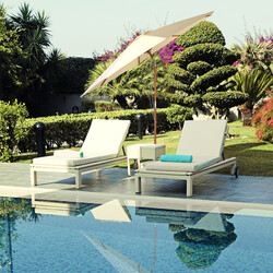 Trädgårdsparasoll i trä 300 cm justerbar lutning beige