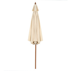 Trädgårdsparasoll i trä 300 cm justerbar lutning beige