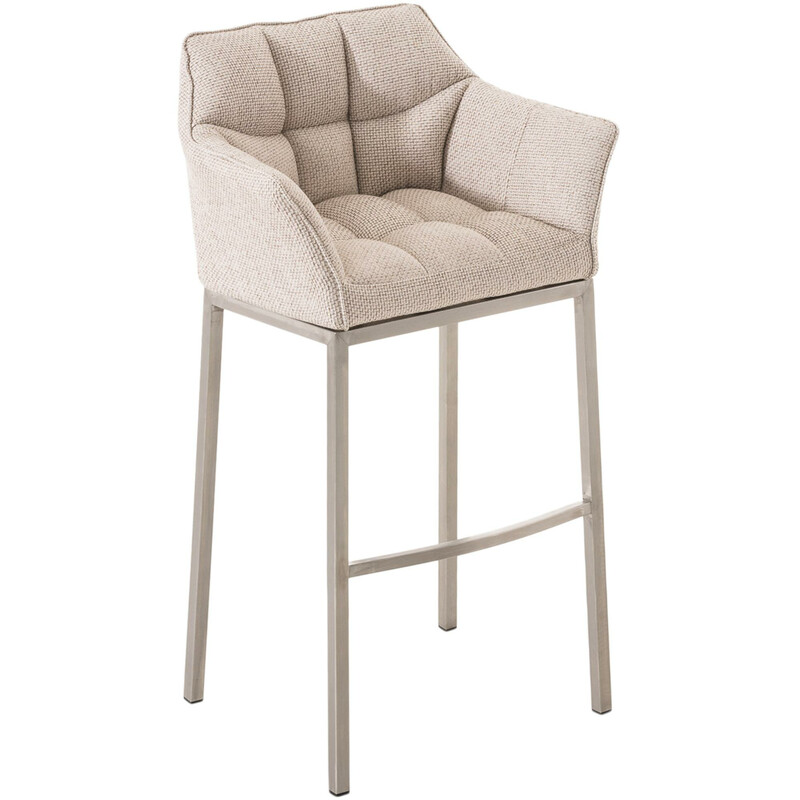 Elegant vadderad barstol med rostfri stålstomme