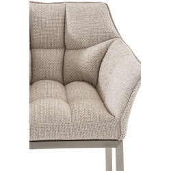 Elegant vadderad barstol med rostfri stålstomme