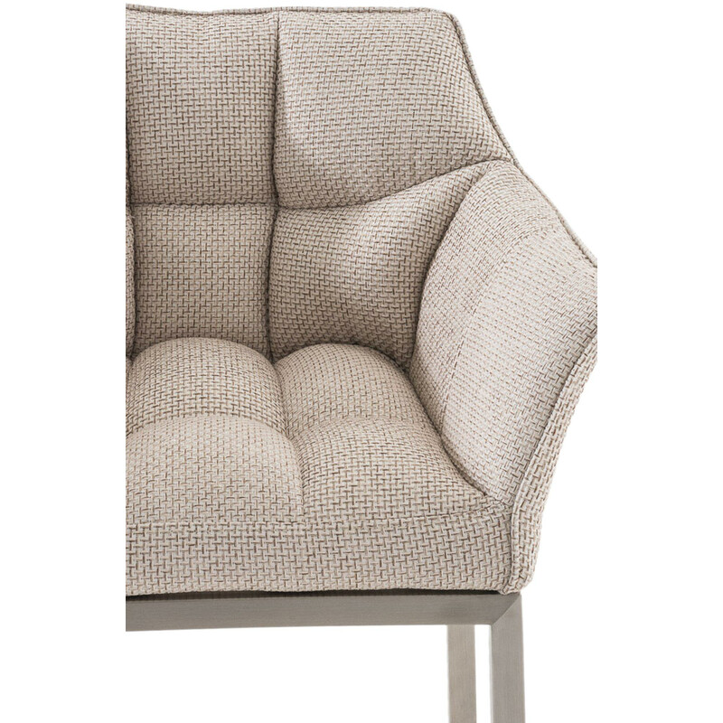 Elegant vadderad barstol med rostfri stålstomme