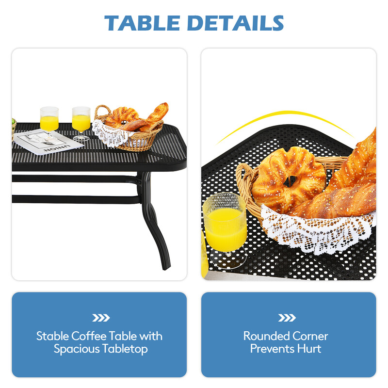 2-sits trädgårdsbänk med bord och kuddar i grått och svart
