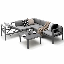 Lounge-set i aluminium för trädgård