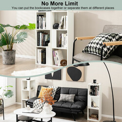 2-pack bokhylla i trä med tippskydd, 3 nivåer, vit, 33 x 33 x 100,5 cm