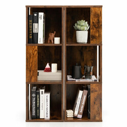 2-pack bokhyllor med tippningsskydd, rustik brun, 3 nivåer, 33 x 33 x 100,5 cm