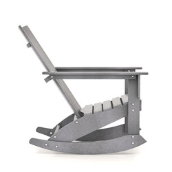 Gungstol utomhus Adirondack i grå HDPE med ergonomisk design 93 x 55,5 x 90 cm