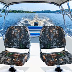 2-pack vikbar båtbänk med skumstoppning och aluminiumgångjärn i kamouflagefärg