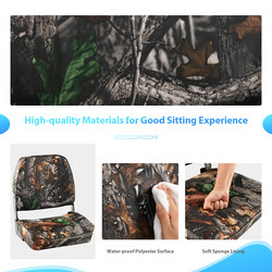 2-pack vikbar båtbänk med skumstoppning och aluminiumgångjärn i kamouflagefärg