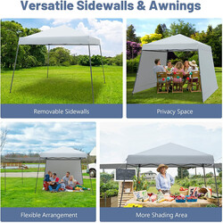 Pop-up-paviljong 3x3 m med markiser, grå - snabb montering, vattentät och brandskyddad