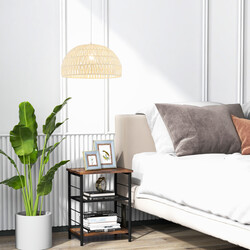 Taklampa i beige papper med justerbar höjd och elegant design för hemmet