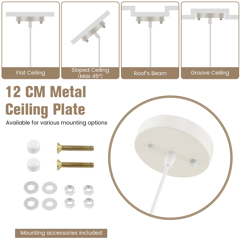 Taklampa i beige papper med justerbar höjd och elegant design för hemmet
