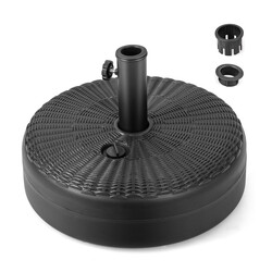 Fyllbar rund parasollfot i svart HDPE, 45 cm diameter, för upp till 30 kg