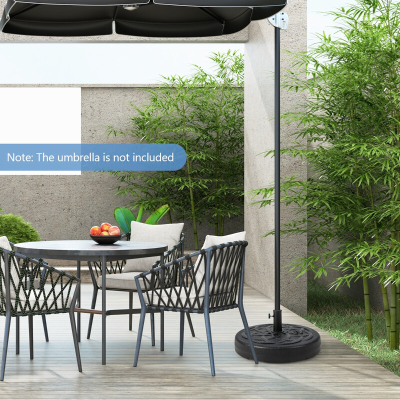 Fyllbar rund parasollfot 56 cm diameter för upp till 46 kg svart