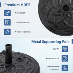Fyllbar rund parasollfot 56 cm diameter för upp till 46 kg svart