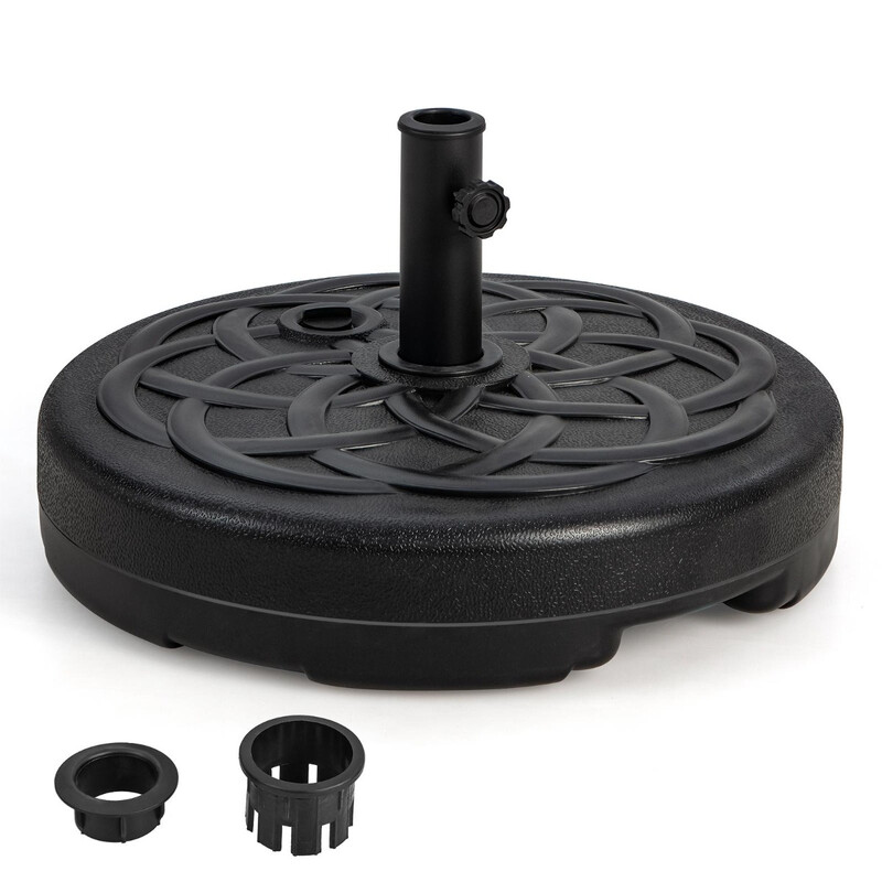 Fyllbar rund parasollfot 56 cm diameter för upp till 46 kg svart