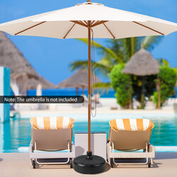 Påfyllningsbart parasollstativ i svart HDPE för stabilitet och hållbarhet, 37 cm diameter