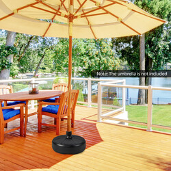 Påfyllningsbart parasollstativ i svart HDPE för stabilitet och hållbarhet, 37 cm diameter