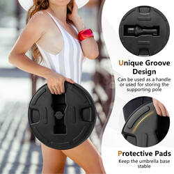 Påfyllningsbart parasollstativ i svart HDPE för stabilitet och hållbarhet, 37 cm diameter