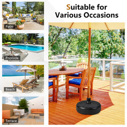 Påfyllningsbart parasollstativ i svart HDPE för stabilitet och hållbarhet, 37 cm diameter