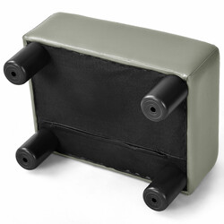 Fotpall sittpall i röd med träram och PU-överdrag 40 x 30 x 24 cm