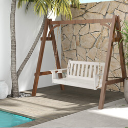 Hänggunga i HDPE med justerbara kedjor och mugghållare, 137 cm, vit