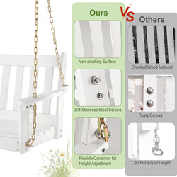 Hänggunga i HDPE med justerbara kedjor och mugghållare, 137 cm, vit