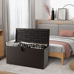 Vattentät förvaringslåda 106L med låsbart lock för trädgård och terrass brun