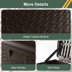 Vattentät förvaringslåda 106L med låsbart lock för trädgård och terrass brun