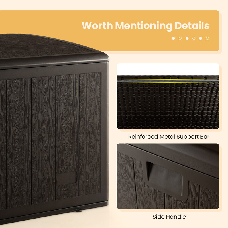 Vattentät förvaringslåda 106L med låsbart lock för trädgård och terrass brun