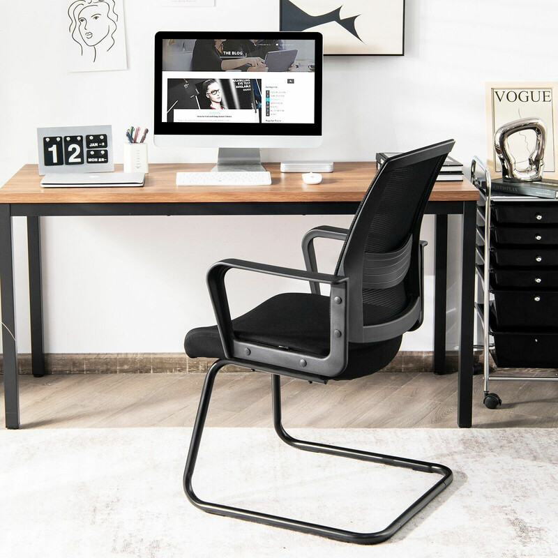 2-pack ergonomiska kontorsstolar med nätryggstöd, justerbart ländryggsstöd, svart, 136 kg kapacitet