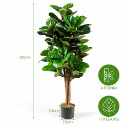 Konstgjort fikonträd 120 cm med kruka för inomhus och utomhus bruk