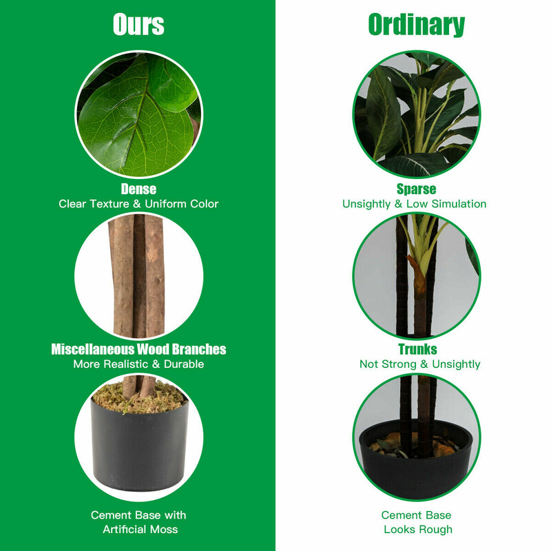 Konstgjort fikonträd 120 cm med kruka för inomhus och utomhus bruk