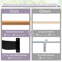 Väggmonterad balettstång 120 cm i bokträ för säker träning hemma eller i studion