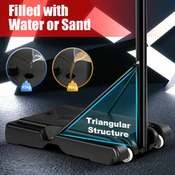 Höj- och sänkbar basketställning med nät och hjul för inomhus- och utomhusbruk