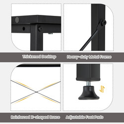 L-format skrivbord med justerbar förvaring och hållbar konstruktion, svart 120 x 88 x 74,5 cm