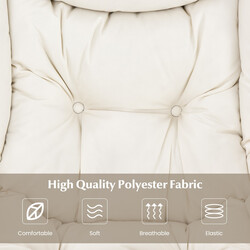 Fåtölj med fotpall och armstöd samt sidoficka och fotstöd i beige