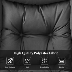 Fåtölj med fotpall och armstöd i grått med sidoficka och fotstöd