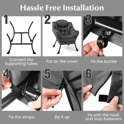 Fåtölj med fotpall och armstöd i grått med sidoficka och fotstöd