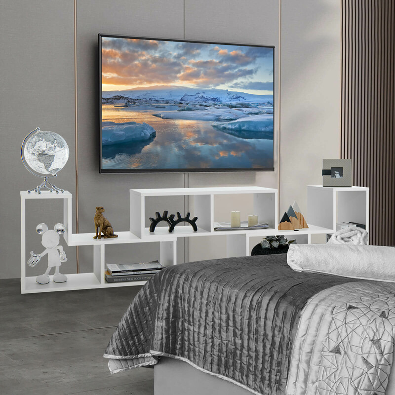 Tv-bänk i trä för tv upp till 165 cm med flexibel design och förvaring