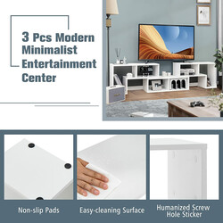 Tv-bänk i trä för tv upp till 165 cm med flexibel design och förvaring